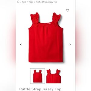 JANIE AND JACK  RUFFLE STRAP JERSEY TOP. FUNNY VALENTINE. SIZE 3.